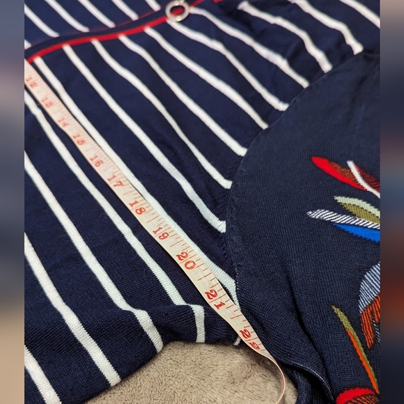 Betty Barclay floral/striped front zipper cardigan 18 - Picture 6 of 7